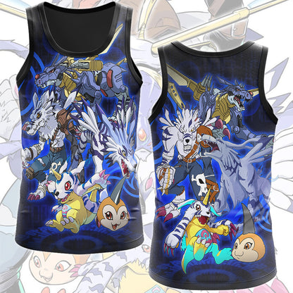 Digimon Gabumon Evolution Video Game All Over Printed T-shirt Tank Top Zip Hoodie Pullover Hoodie Hawaiian Shirt Beach Shorts Joggers Tank Top S