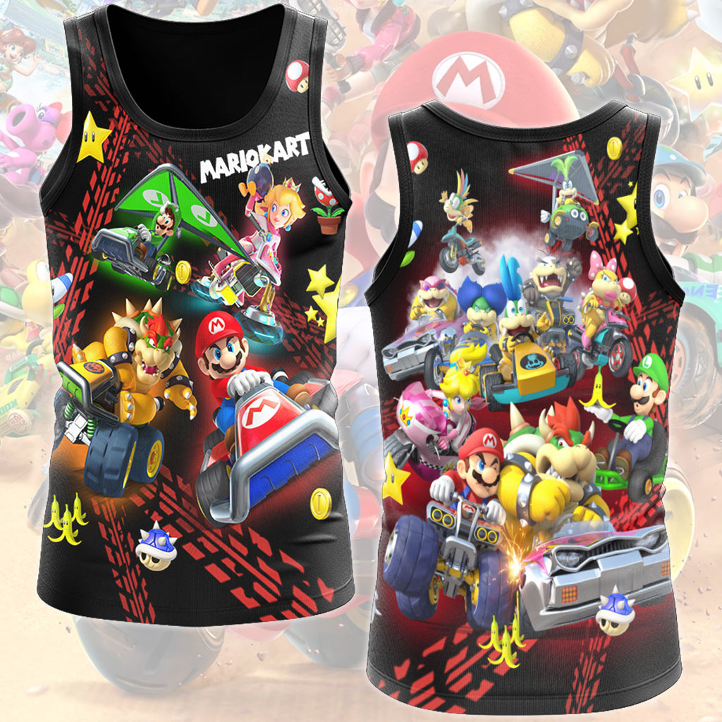 Mario Kart Video Game All Over Printed T-shirt Tank Top Zip Hoodie Pullover Hoodie Hawaiian Shirt Beach Shorts Joggers Tank Top
