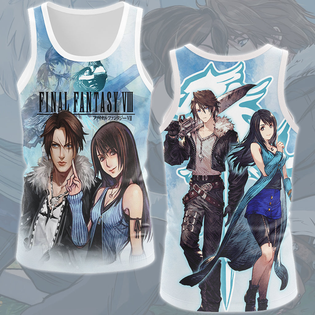 Final Fantasy Squall Leonhart & Rinoa Heartily Video Game All Over Printed T-shirt Tank Top Zip Hoodie Pullover Hoodie Hawaiian Shirt Beach Shorts Joggers Tank Top S