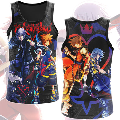 Kingdom Hearts Sora and Riku Video Game All Over Printed T-shirt Tank Top Zip Hoodie Pullover Hoodie Hawaiian Shirt Beach Shorts Joggers Tank Top S