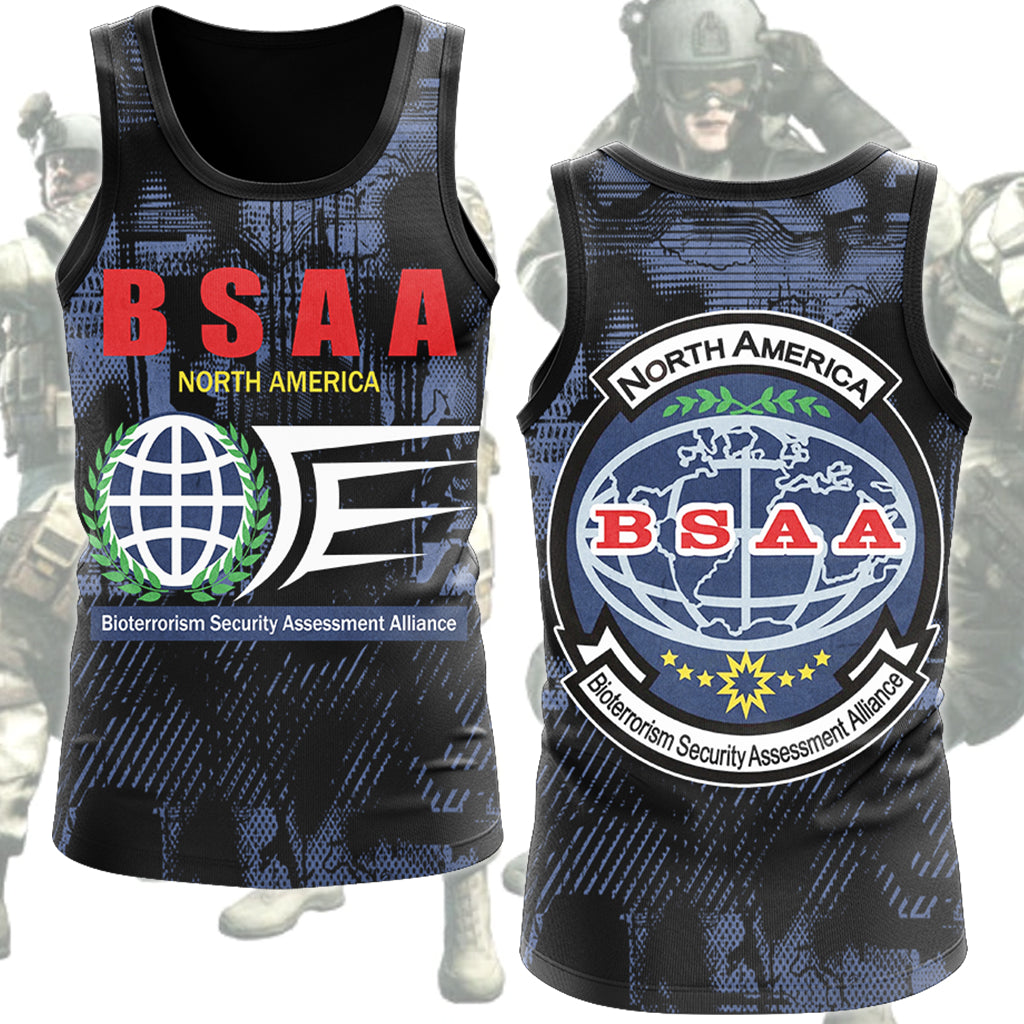 Resident Evil Bioterrorism Security Assessment Alliance (B.S.A.A.) Video Game All Over Printed T-shirt Tank Top Zip Hoodie Pullover Hoodie Hawaiian Shirt Beach Shorts Joggers Tank Top