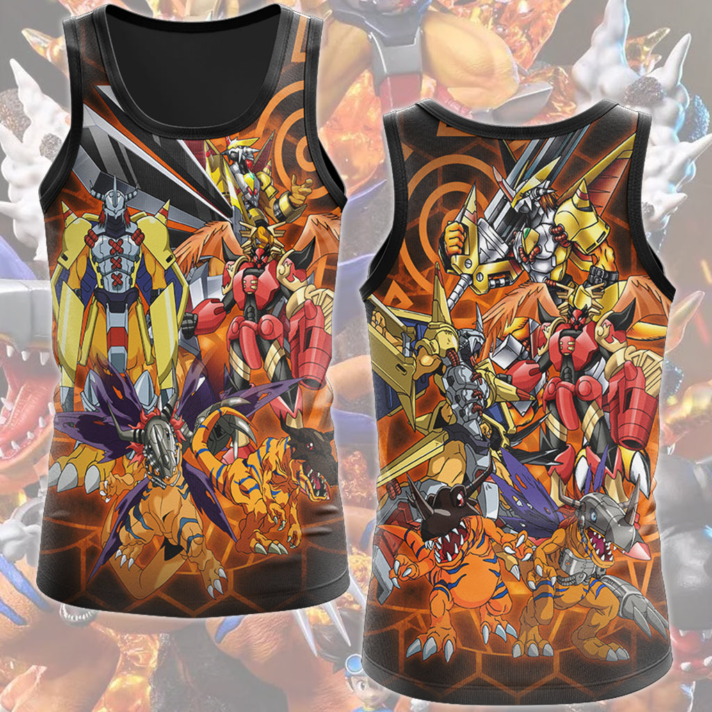 Digimon Greymon Evolution Video Game All Over Printed T-shirt Tank Top Zip Hoodie Pullover Hoodie Hawaiian Shirt Beach Shorts Joggers Tank Top S