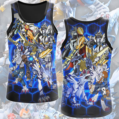 Digimon Garurumon Evolution Video Game All Over Printed T-shirt Tank Top Zip Hoodie Pullover Hoodie Hawaiian Shirt Beach Shorts Joggers Tank Top S