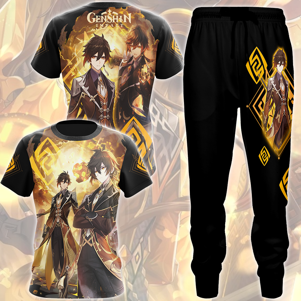 Genshin Impact Zhongli Video Game All Over Printed T-shirt Tank Top Zip Hoodie Pullover Hoodie Hawaiian Shirt Beach Shorts Joggers   