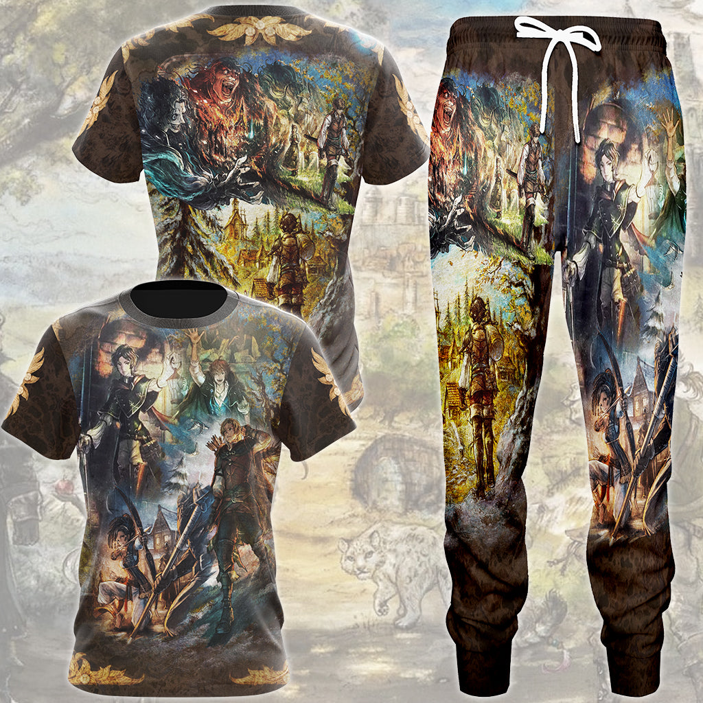 Octopath Traveler Zero Video Game All Over Printed T-shirt Tank Top Zip Hoodie Pullover Hoodie Hawaiian Shirt Beach Shorts Joggers