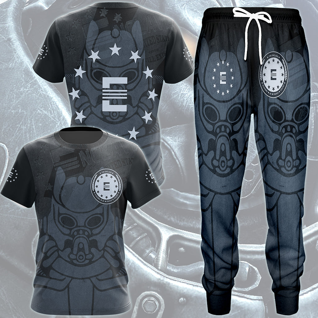 Fallout The Enclave Video Game All Over Printed T-shirt Tank Top Zip Hoodie Pullover Hoodie Hawaiian Shirt Beach Shorts Joggers