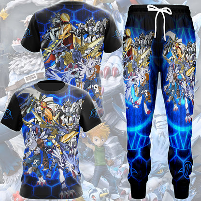 Digimon Garurumon Evolution Video Game All Over Printed T-shirt Tank Top Zip Hoodie Pullover Hoodie Hawaiian Shirt Beach Shorts Joggers