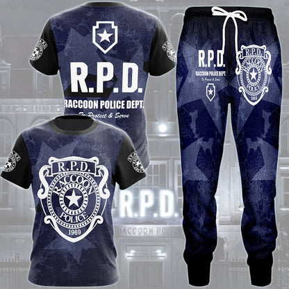 Resident Evil Raccoon City Police Department (R.P.D.) Video Game All Over Printed T-shirt Tank Top Zip Hoodie Pullover Hoodie Hawaiian Shirt Beach Shorts Joggers
