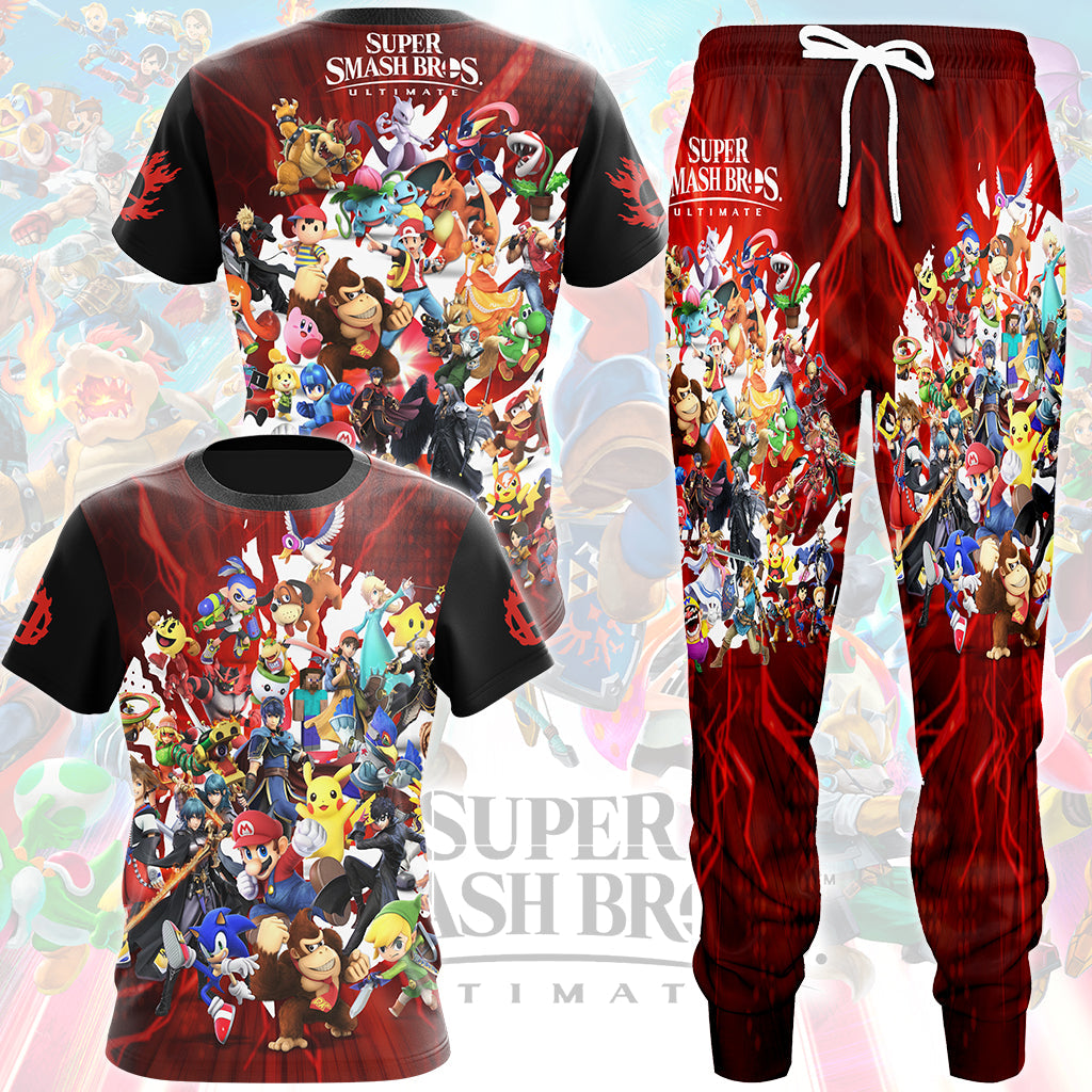 Super Smash Bros. Ultimate Video Game All Over Printed T-shirt Tank Top Zip Hoodie Pullover Hoodie Hawaiian Shirt Beach Shorts Joggers
