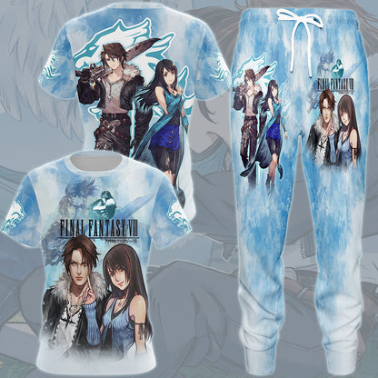 Final Fantasy Squall Leonhart & Rinoa Heartily Video Game All Over Printed T-shirt Tank Top Zip Hoodie Pullover Hoodie Hawaiian Shirt Beach Shorts Joggers