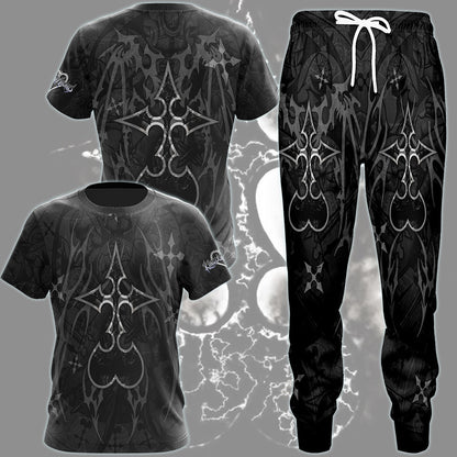 Kingdom Hearts Symbols The Nobody Sigil Video Game All Over Printed T-shirt Tank Top Zip Hoodie Pullover Hoodie Hawaiian Shirt Beach Shorts Joggers