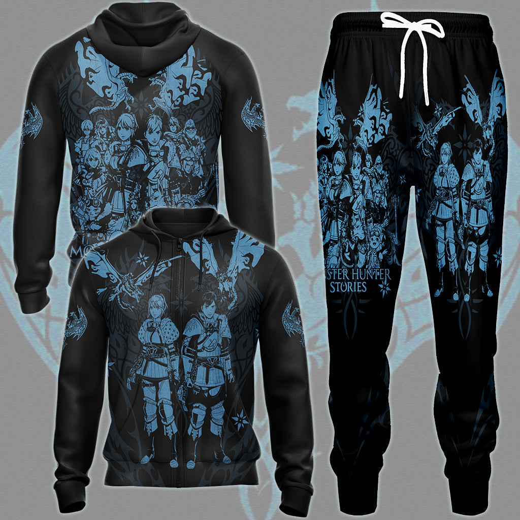 Monster Hunter Stories 3: Twisted Reflection Video Game All Over Printed T-shirt Tank Top Zip Hoodie Pullover Hoodie Hawaiian Shirt Beach Shorts Joggers