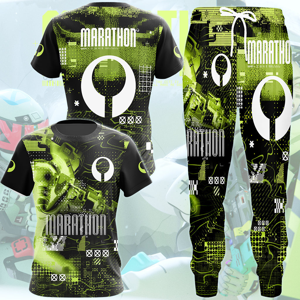 Marathon Video Game All Over Printed T-shirt Tank Top Zip Hoodie Pullover Hoodie Hawaiian Shirt Beach Shorts Joggers