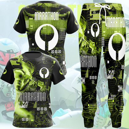 Marathon Video Game All Over Printed T-shirt Tank Top Zip Hoodie Pullover Hoodie Hawaiian Shirt Beach Shorts Joggers