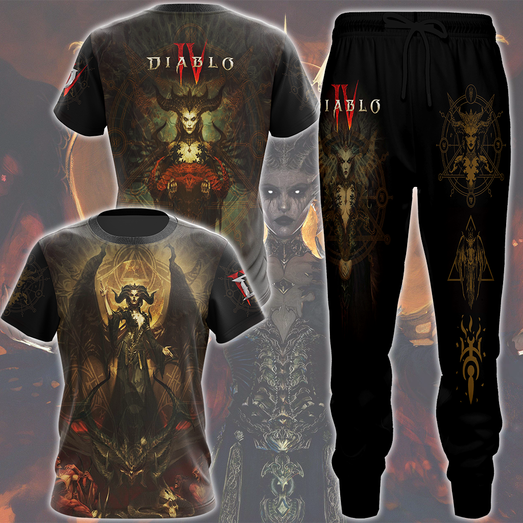 Diablo IV Video Game All Over Printed T-shirt Tank Top Zip Hoodie Pullover Hoodie Hawaiian Shirt Beach Shorts Joggers   
