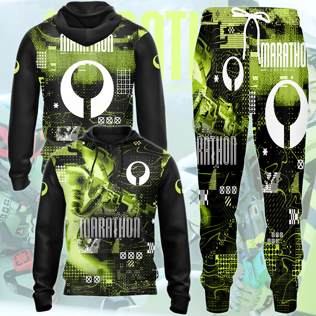 Marathon Video Game All Over Printed T-shirt Tank Top Zip Hoodie Pullover Hoodie Hawaiian Shirt Beach Shorts Joggers