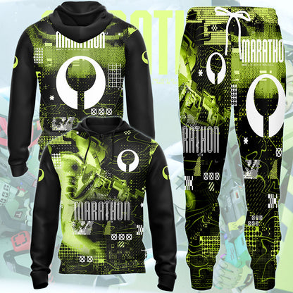 Marathon Video Game All Over Printed T-shirt Tank Top Zip Hoodie Pullover Hoodie Hawaiian Shirt Beach Shorts Joggers