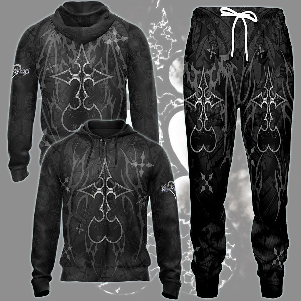 Kingdom Hearts Symbols The Nobody Sigil Video Game All Over Printed T-shirt Tank Top Zip Hoodie Pullover Hoodie Hawaiian Shirt Beach Shorts Joggers