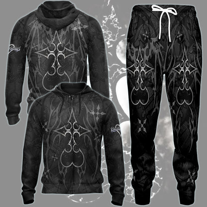 Kingdom Hearts Symbols The Nobody Sigil Video Game All Over Printed T-shirt Tank Top Zip Hoodie Pullover Hoodie Hawaiian Shirt Beach Shorts Joggers