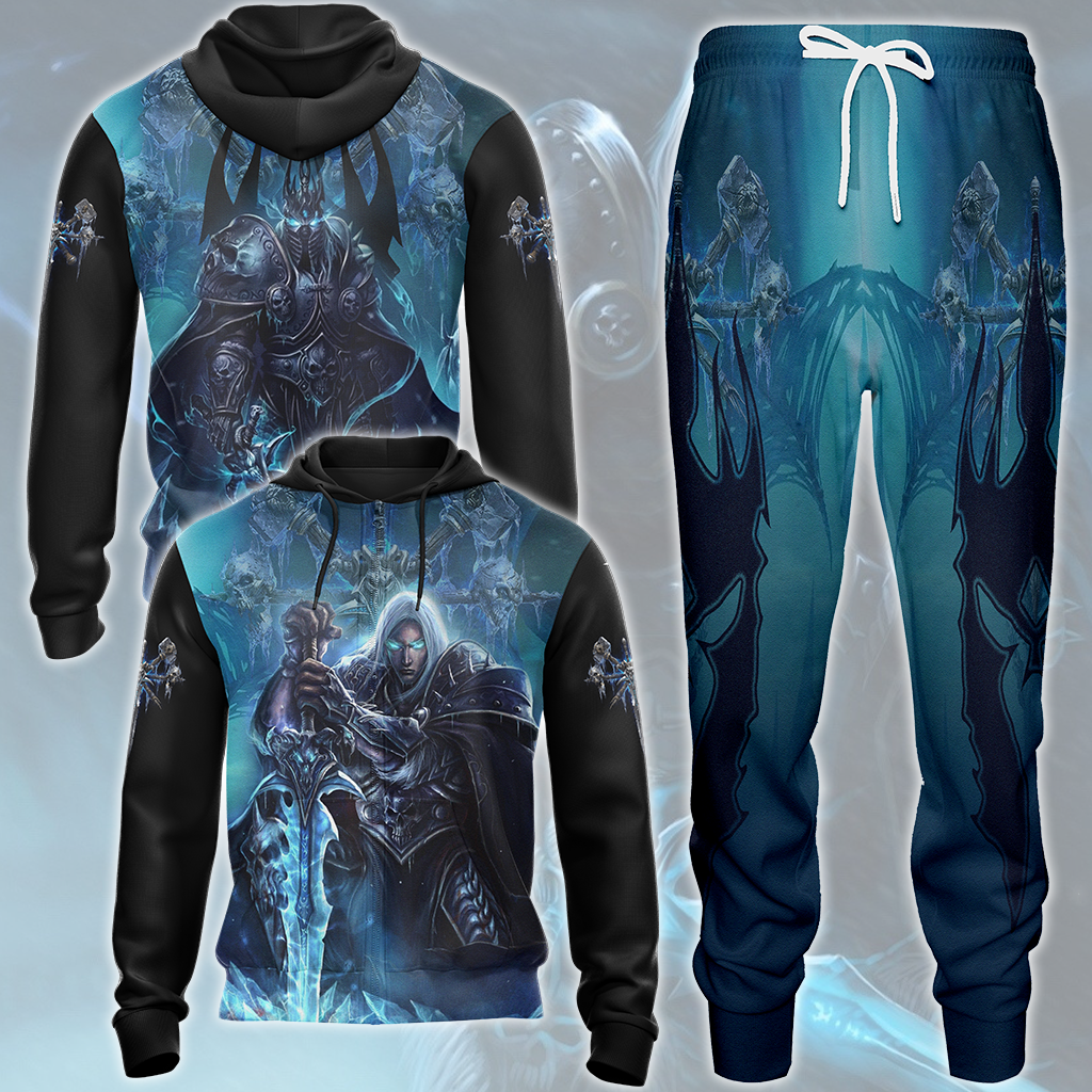 World Of Warcraft Arthas The Lich King Video Game All Over Printed T-shirt Tank Top Zip Hoodie Pullover Hoodie Hawaiian Shirt Beach Shorts Joggers   