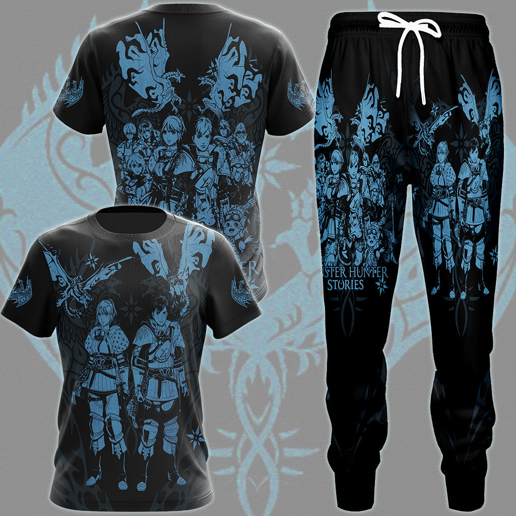Monster Hunter Stories 3: Twisted Reflection Video Game All Over Printed T-shirt Tank Top Zip Hoodie Pullover Hoodie Hawaiian Shirt Beach Shorts Joggers