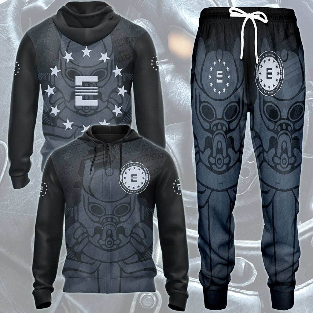Fallout The Enclave Video Game All Over Printed T-shirt Tank Top Zip Hoodie Pullover Hoodie Hawaiian Shirt Beach Shorts Joggers