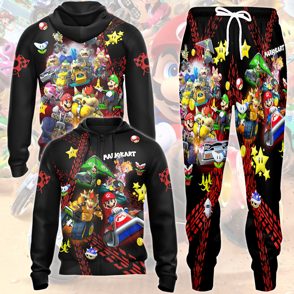 Mario Kart Video Game All Over Printed T-shirt Tank Top Zip Hoodie Pullover Hoodie Hawaiian Shirt Beach Shorts Joggers