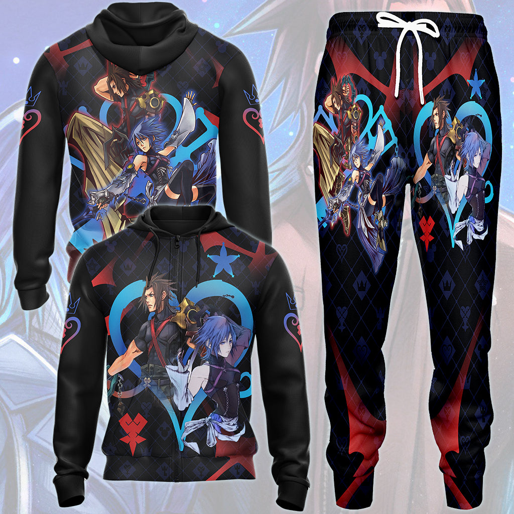 Kingdom Hearts Aqua and Terra Video Game All Over Printed T-shirt Tank Top Zip Hoodie Pullover Hoodie Hawaiian Shirt Beach Shorts Joggers