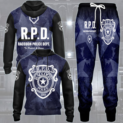 Resident Evil Raccoon City Police Department (R.P.D.) Video Game All Over Printed T-shirt Tank Top Zip Hoodie Pullover Hoodie Hawaiian Shirt Beach Shorts Joggers