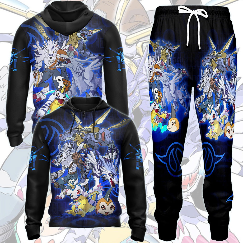 Digimon Gabumon Evolution Video Game All Over Printed T-shirt Tank Top Zip Hoodie Pullover Hoodie Hawaiian Shirt Beach Shorts Joggers