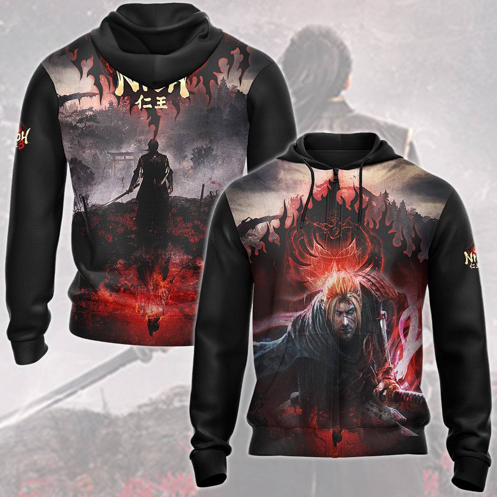 Nioh 3 Video Game All Over Printed T-shirt Tank Top Zip Hoodie Pullover Hoodie Hawaiian Shirt Beach Shorts Joggers Zip Hoodie