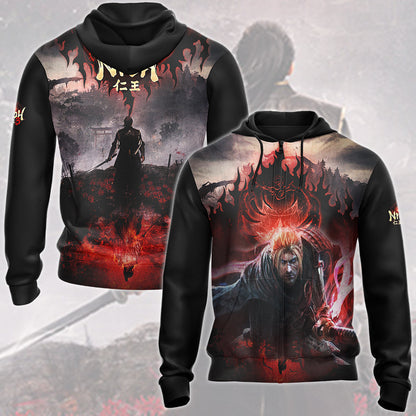 Nioh 3 Video Game All Over Printed T-shirt Tank Top Zip Hoodie Pullover Hoodie Hawaiian Shirt Beach Shorts Joggers Zip Hoodie