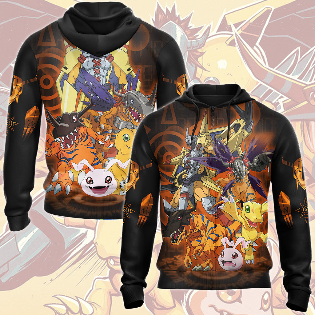 Digimon Agumon Evolution Video Game All Over Printed T-shirt Tank Top Zip Hoodie Pullover Hoodie Hawaiian Shirt Beach Shorts Joggers Zip Hoodie S