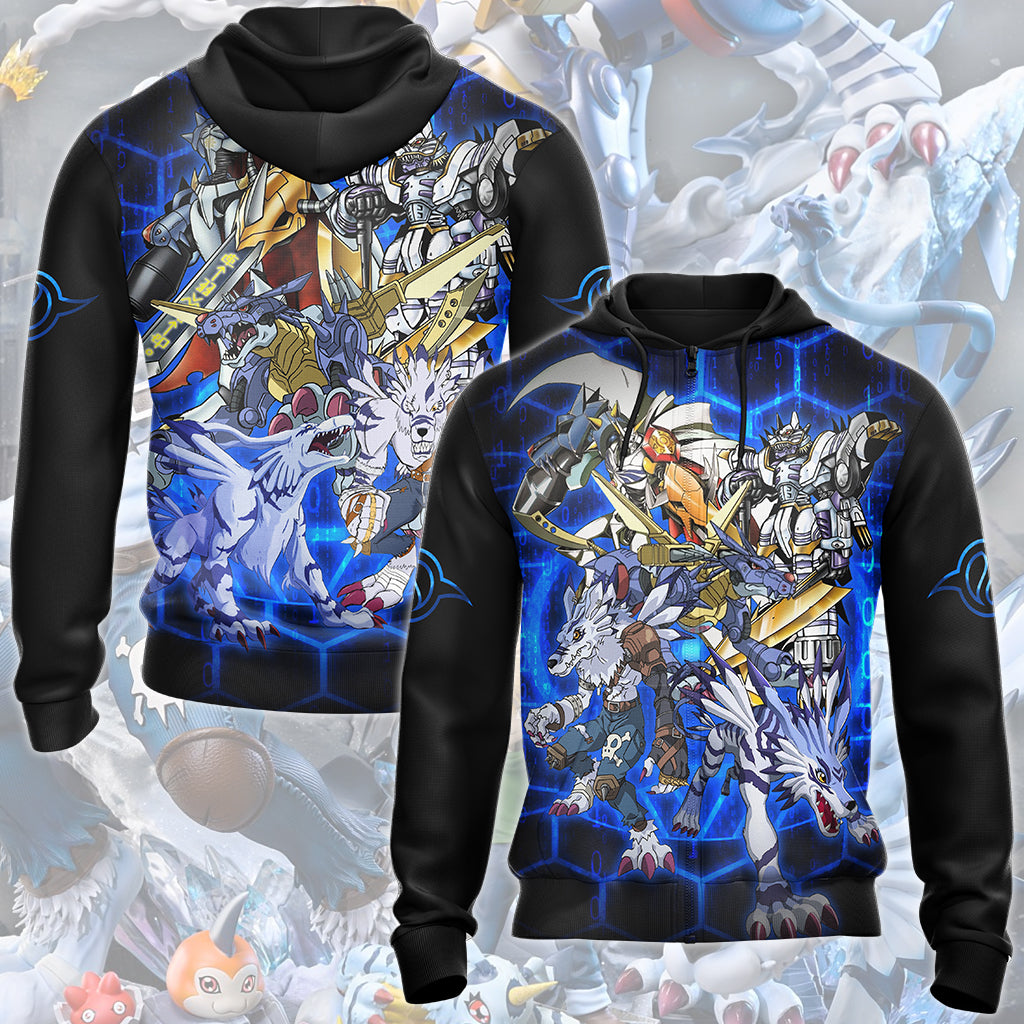 Digimon Garurumon Evolution Video Game All Over Printed T-shirt Tank Top Zip Hoodie Pullover Hoodie Hawaiian Shirt Beach Shorts Joggers Zip Hoodie S
