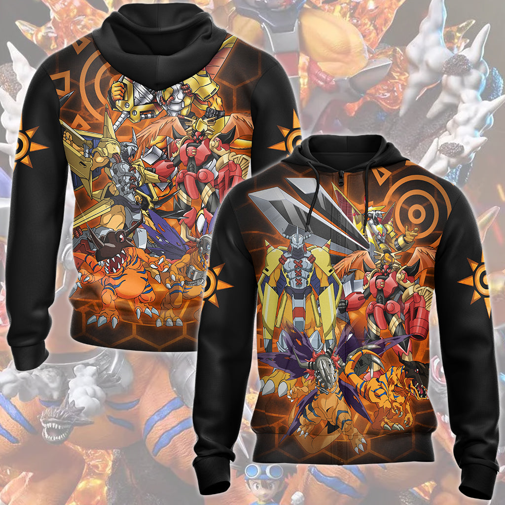 Digimon Greymon Evolution Video Game All Over Printed T-shirt Tank Top Zip Hoodie Pullover Hoodie Hawaiian Shirt Beach Shorts Joggers Zip Hoodie S