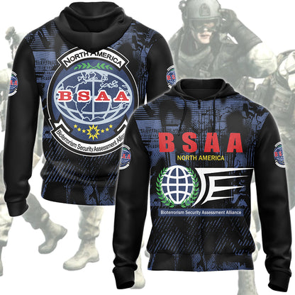 Resident Evil Bioterrorism Security Assessment Alliance (B.S.A.A.) Video Game All Over Printed T-shirt Tank Top Zip Hoodie Pullover Hoodie Hawaiian Shirt Beach Shorts Joggers Zip Hoodie