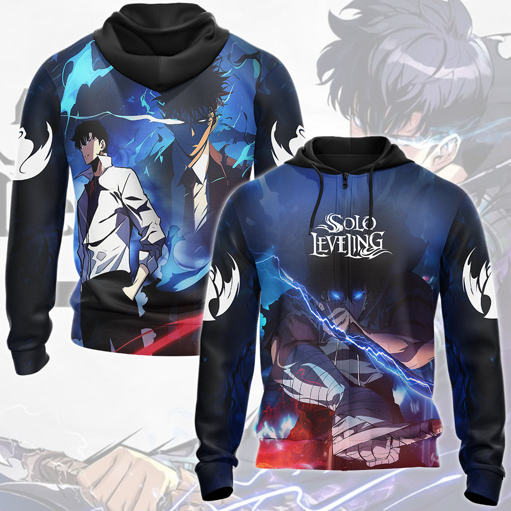 Solo Leveling Anime All Over Printed T-shirt Tank Top Zip Hoodie Pullover Hoodie Hawaiian Shirt Beach Shorts Joggers Zip Hoodie S