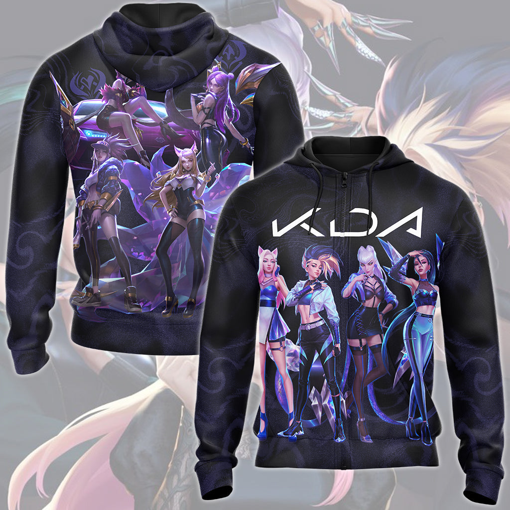 League of Legends K/DA Band Video Game All Over Printed T-shirt Tank Top Zip Hoodie Pullover Hoodie Hawaiian Shirt Beach Shorts Joggers Zip Hoodie