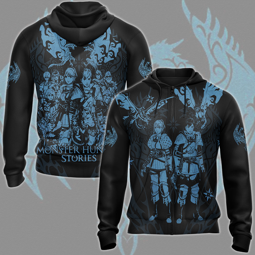 Monster Hunter Stories 3: Twisted Reflection Video Game All Over Printed T-shirt Tank Top Zip Hoodie Pullover Hoodie Hawaiian Shirt Beach Shorts Joggers Zip Hoodie
