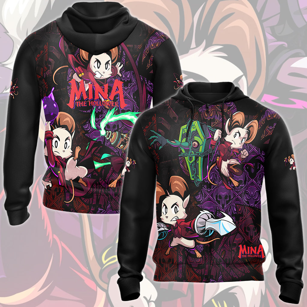 Mina the Hollower Video Game All Over Printed T-shirt Tank Top Zip Hoodie Pullover Hoodie Hawaiian Shirt Beach Shorts Joggers Zip Hoodie