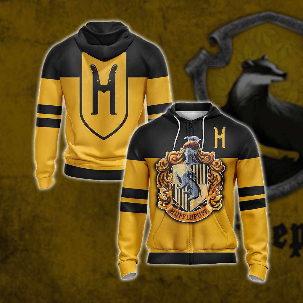 Harry Potter - Loyal Like A Hufflepuff New Style Unisex 3D T-shirt Zip Hoodie S 