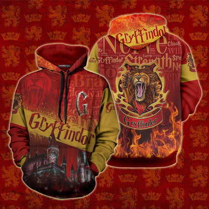 Hogwarts Castle Gryffindor House Harry Potter Unisex 3D T-shirt Hoodie S 
