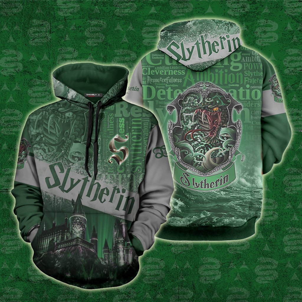 Hogwarts Castle Slytherin House Unisex 3D T-shirt Hoodie S 