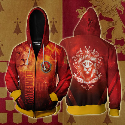 Gryffindor Harry Potter New Look Unisex 3D T-shirt Zip Hoodie S 