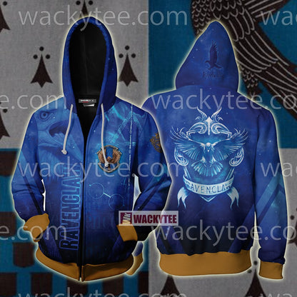 The Wise Ravenclaw Harry Potter New Look Unisex 3D T-shirt Zip Hoodie S 