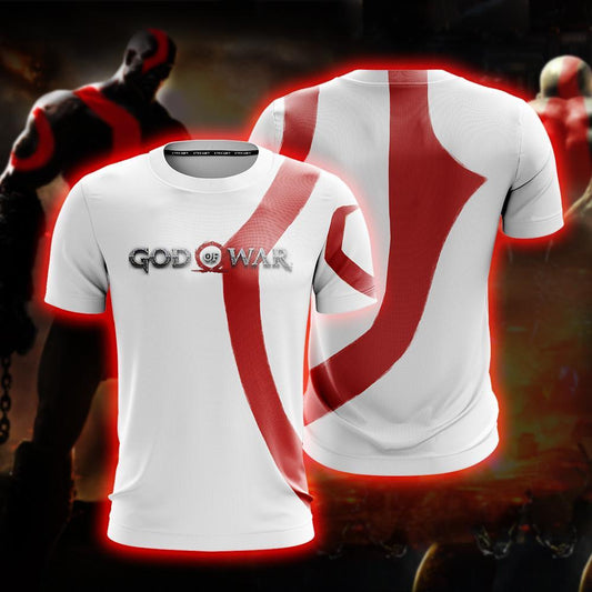 Kratos God Of War (White) Unisex 3D T-shirt S  