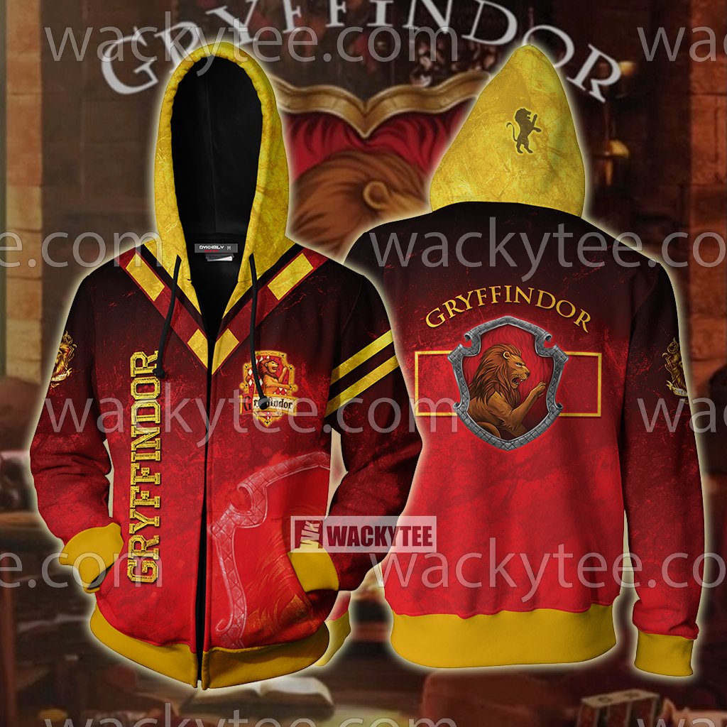 Gryffindor Let Deeds Reveal Your Heart Zip Up Hoodie S  