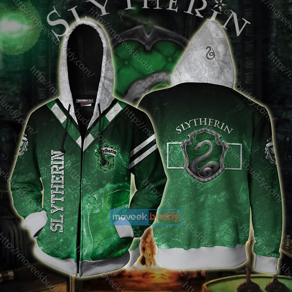 Slytherin The Results Validate The Deep 3D T-shirt Zip Hoodie XS 