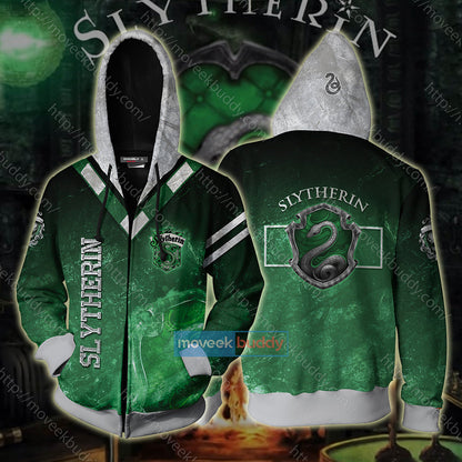 Slytherin The Results Validate The Deep 3D T-shirt Zip Hoodie XS 