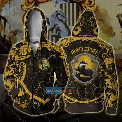 Hogwarts Loyal Like A Hufflepuff Harry Potter New Unisex 3D T-shirt Zip Hoodie XS 